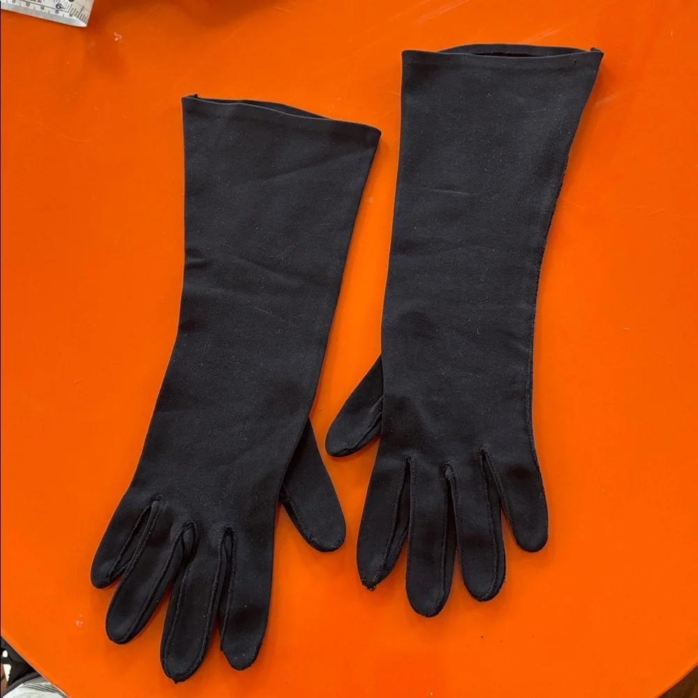 Vintage Black Women's Gloves formal mid arm length